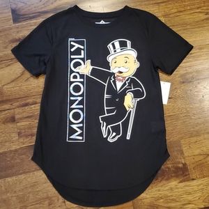 Womens Monopoly black graphic t-shirt size XS